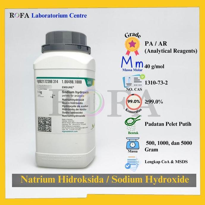 TERMURAH - Natrium Hidroksida / Sodium Hidroksida / NaOH Pro Analisis 500 - 5000 Gram