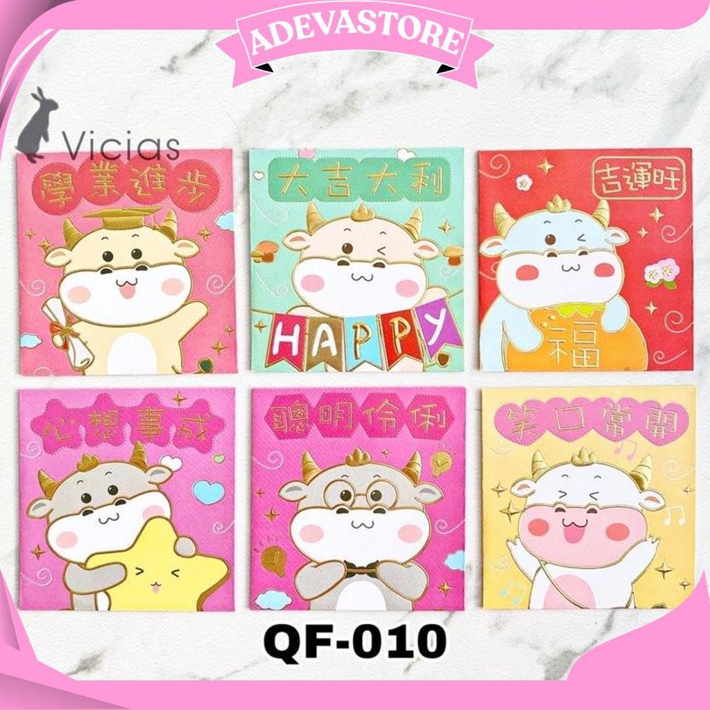 6Pcs Angpao Sapi Kerbau Lucu Imlek Sincia Tahun 2021 Hoki Angpau V Sale