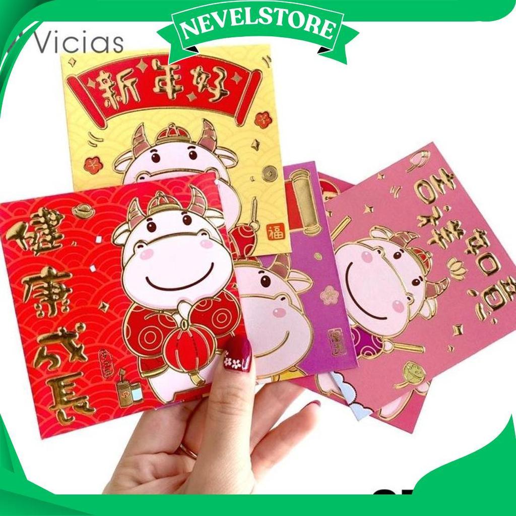 6Pcs Angpao Sapi Kerbau Lucu Imlek Sincia Tahun 2021 Hoki Angpau V Ori