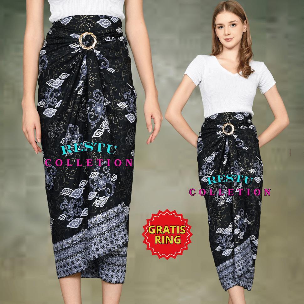TERBARU ROK LILIT SONGKET MOTIF BATIK WANITA MK BIRU BAWAHAN KEBAYA WISUDA DAN KONDANGAN + GRATIS RI