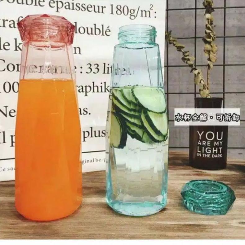 Botol Kaca Diamond / Botol Unik Diamond / Botol Minum / Botol Souvenir / Perlengkapan Makan Baru