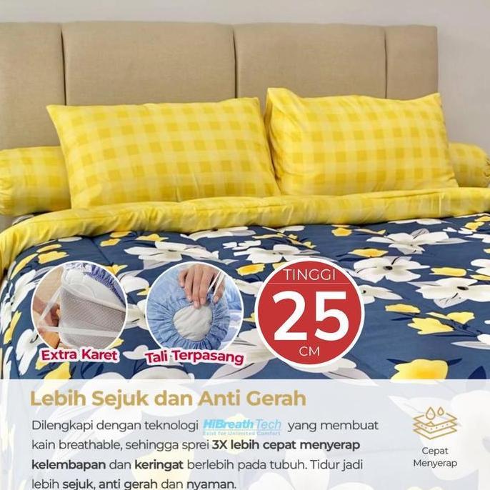 Bed Cover Kintakun Dluxe Tinggi 25cm Koleksi Motif Pria Doube karet anti geser- Sprei Cowo Keren Aes