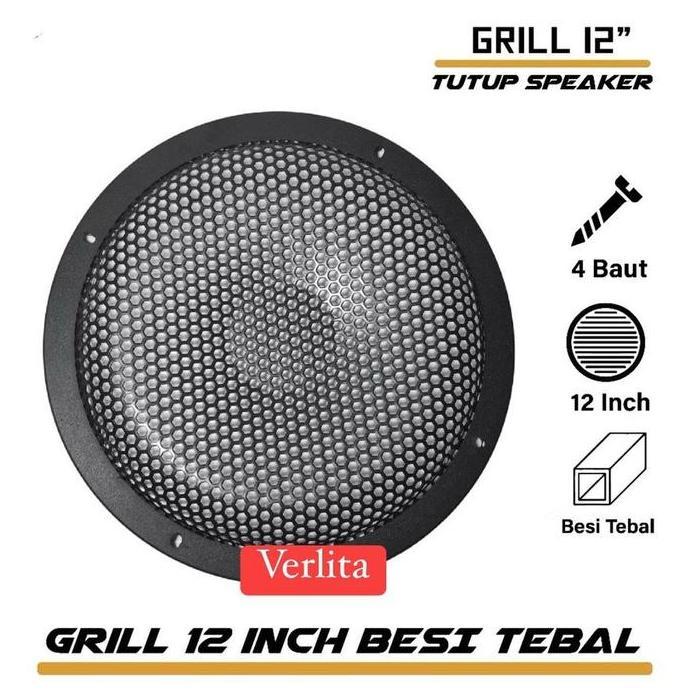 DI46 >> OTOMOTIF TUTUP SPEAKER GRILL SPEAKER GRILL SUBWOFERR 12 INCH FULL BESI TEBAL