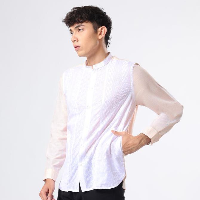 EDWIN JEANS - Kemeja Koko Pria Lengan Panjang HOPKINS KHAKY Baju Muslim Pria Top Man Muslim Shirt