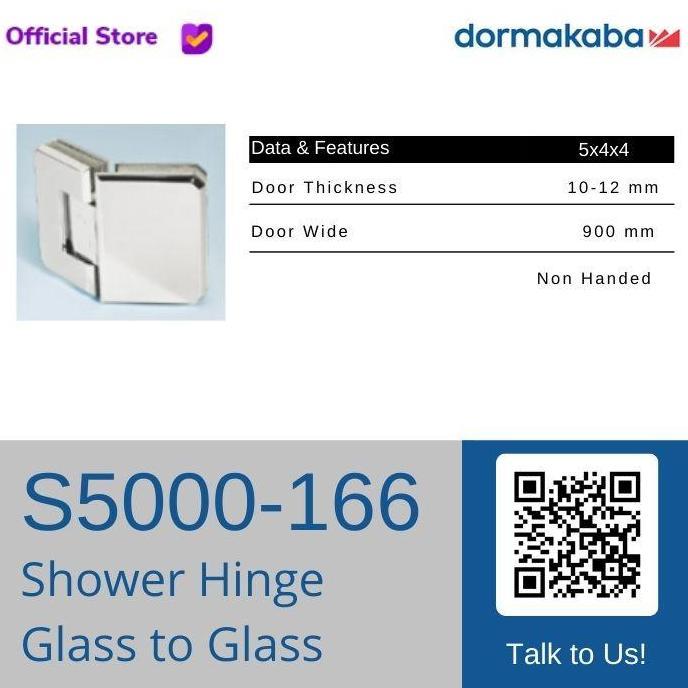 Dorma S5000-166 Shower Hinge Glass to Glass