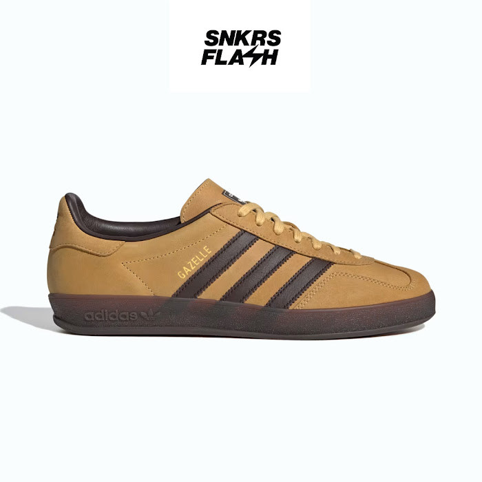 ADIDAS Gazelle Indoor Oat Dark Brown Sepatu Sneakers Pria - IH4771 - Size 46