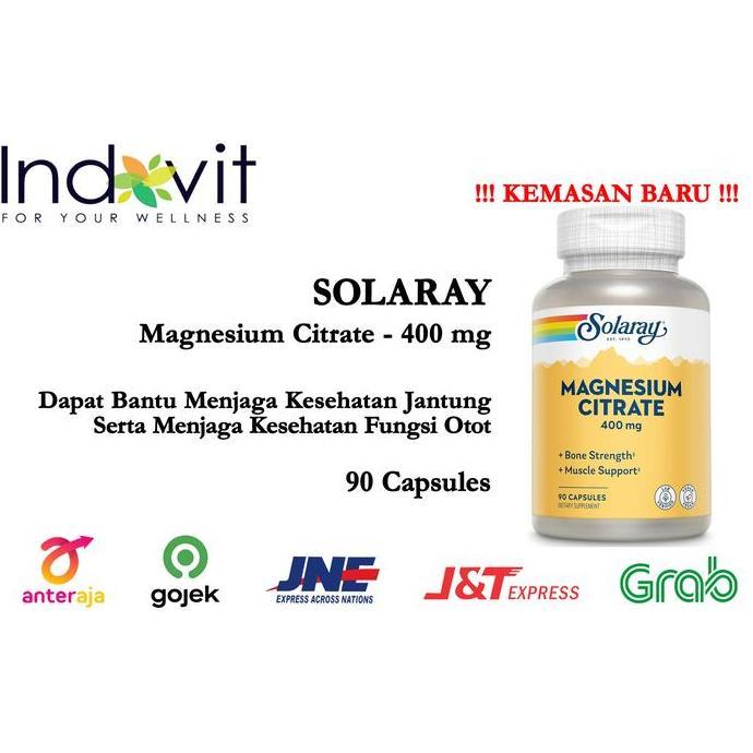 Solaray Magnesium Citrate 400 mg 90cap Magnesium Citrate ORI USA