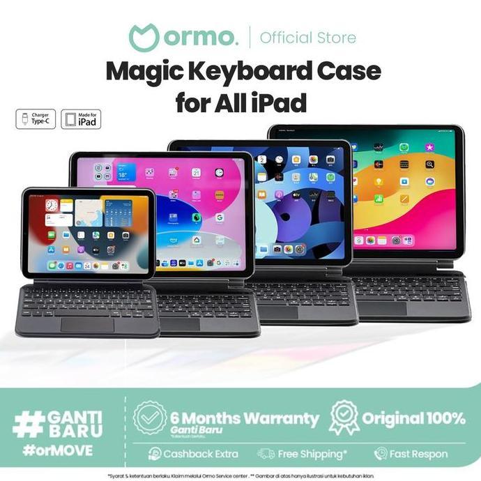 Outpic- Ormo Magic Keyboard For Ipad 8.3 Inch Ipad Mini 6 7
