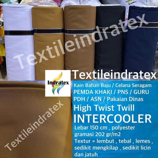 nafida_rahma - ( per 1 meter ) kain twill high twist intercooler polyester lebar 150 cm bahan baju c