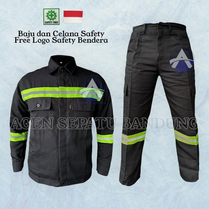 Setelan Wearpack Safety Baju Safety Baju Kerja Bordir K3 Dan Bendera Indonesia Original Dan Terperca