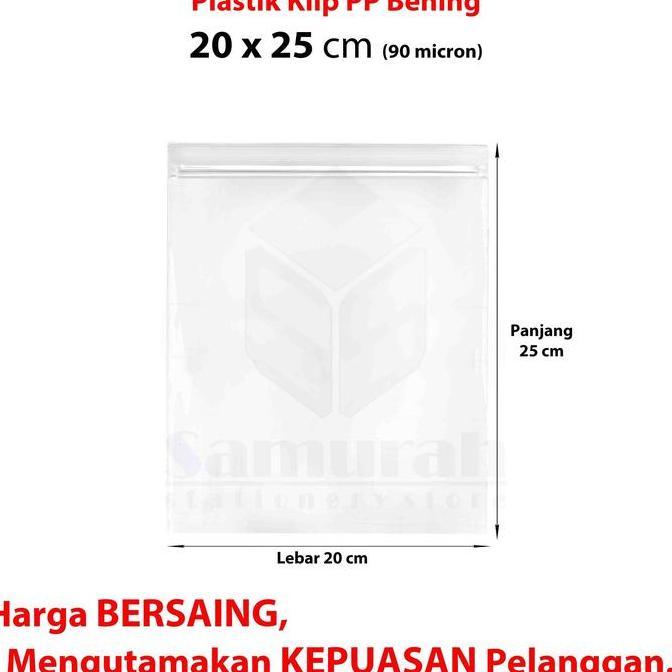 New- [Kado Akhir Tahun] Plastik Klip Pp Tebal 20 X 25 X 90 Micron / Zip Lock Transparant Pp