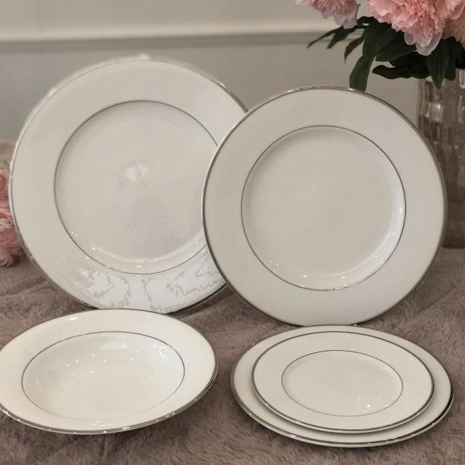 Thebest- Mikasa Cameo inum Rim e White St Saint James Tableware piring