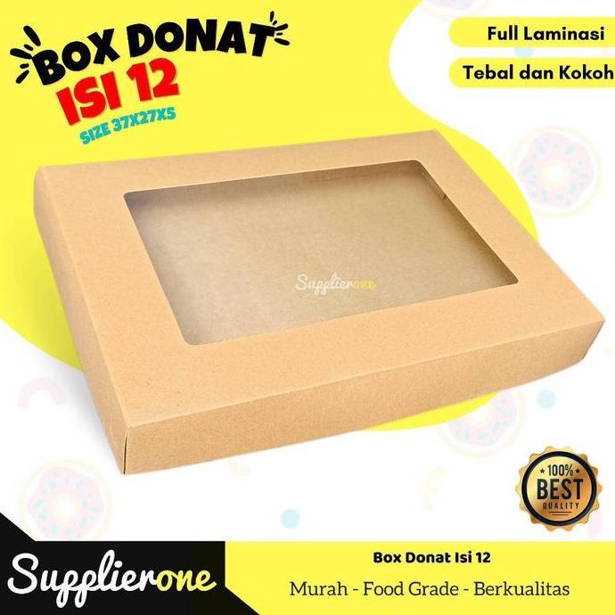 New- Box Donat Isi 12  / Box Donat / Dus Kue / Kemasan Donat / Dus Donut