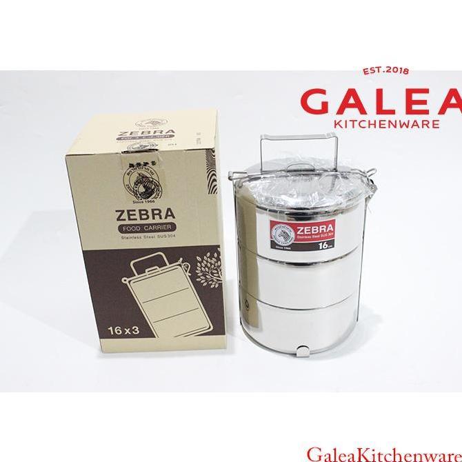 Rantang 3 Tingkat Stainless Steel / Rantang Zebra / Rantang Stenlis 3 Tier Food Carrier Zebra 150163