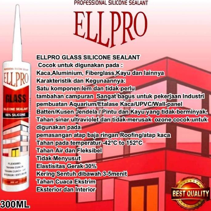 Qnqx- Lem Silikon/Kaca/Aquarium Ellpro Glass Sealant Setara Dowsil Silicone Sealant