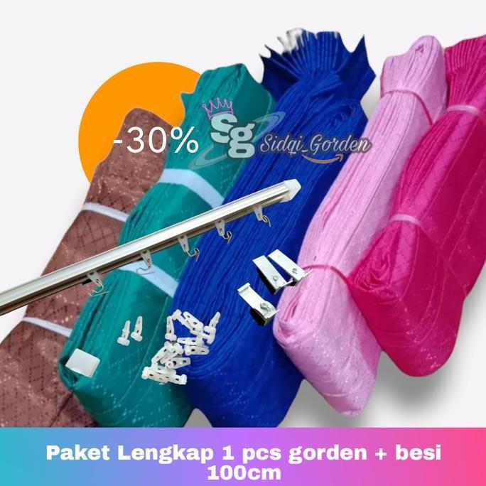 Lengkap- Gorden Paket Lengkap Siap Pasang / Gorden 1 Set Lengkap Dengan Besi