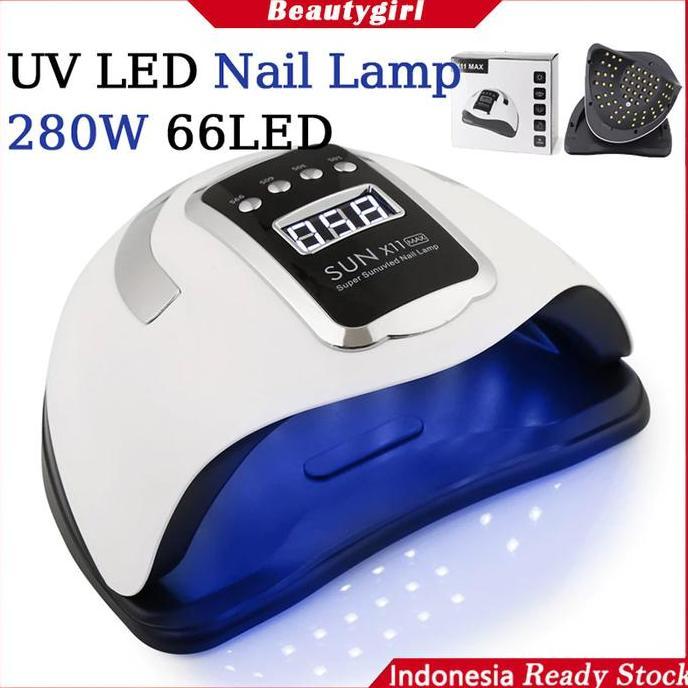 NAIL STICKER GEL UV LAMP SUN X11 MAX 280W 66LEDS  UV LED NAIL LAMP PENGERING KUTEK UV LED NAIL ART L