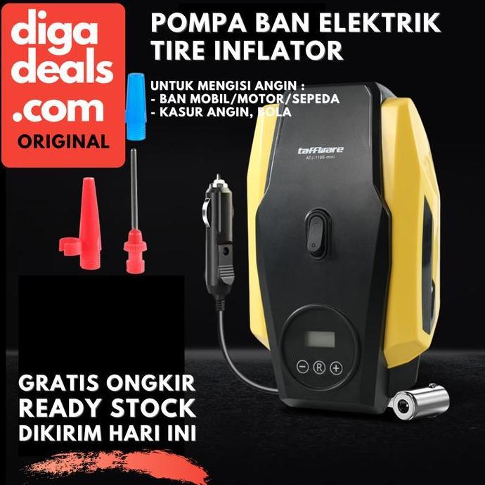 POMPA BAN MOBIL MOTOR SEPEDA BOLA LISTRIK ELEKTRIK PORTABLE OTOMATIS ORIGINAL DAN TERPERCAYA
