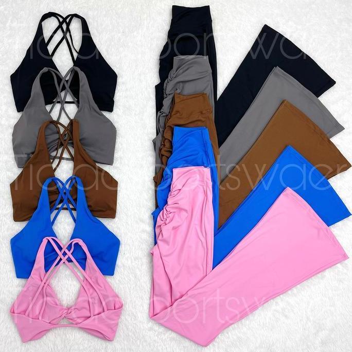 Lansungkirim- Keneysha Sport Set Sport Bra Dan Legging Cutbray Scrunch / (Dijual Terpisah) / Setelan