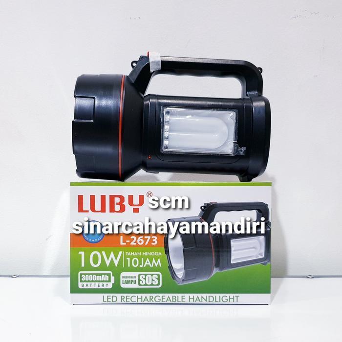 Senter led luby 10 watt dan lampu darurat