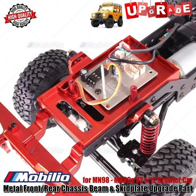 Upgrade Part Metal Front/Rear Chassis Beam & Skidplate For Mn98 - Mn99S V2 1/12 Scale Rc Crawler Car