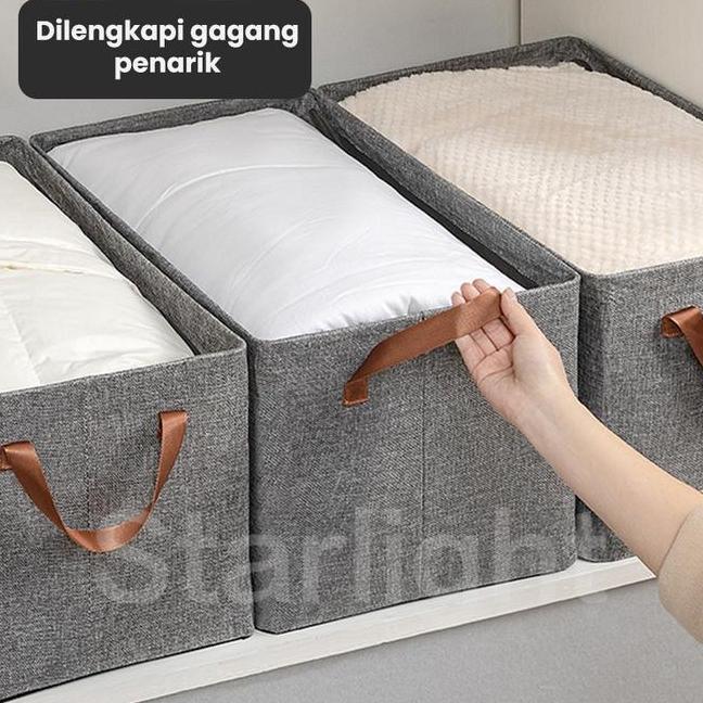 Starlht Tempat Penyimpanan Baju Tas Foldable Storage Box Clothing Organizer Keranjang Penyimpanan Li