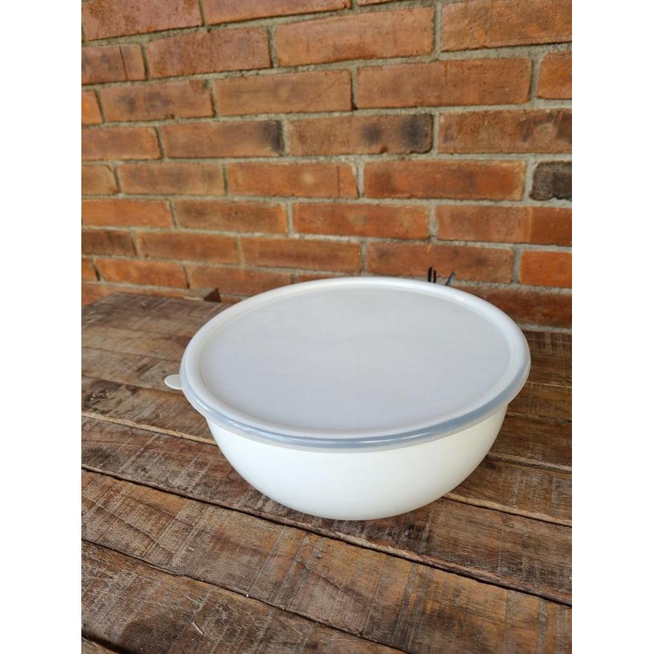 Mangkok Salad Enamel 25cm dengan tutup plastik