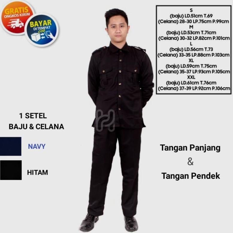 PREMIUM SERAGAM SAFARI KANCING GARUDA BAJU SAFARI SETELAN SAFARI SECURITY SERAGAM DRIVER TERBARU
