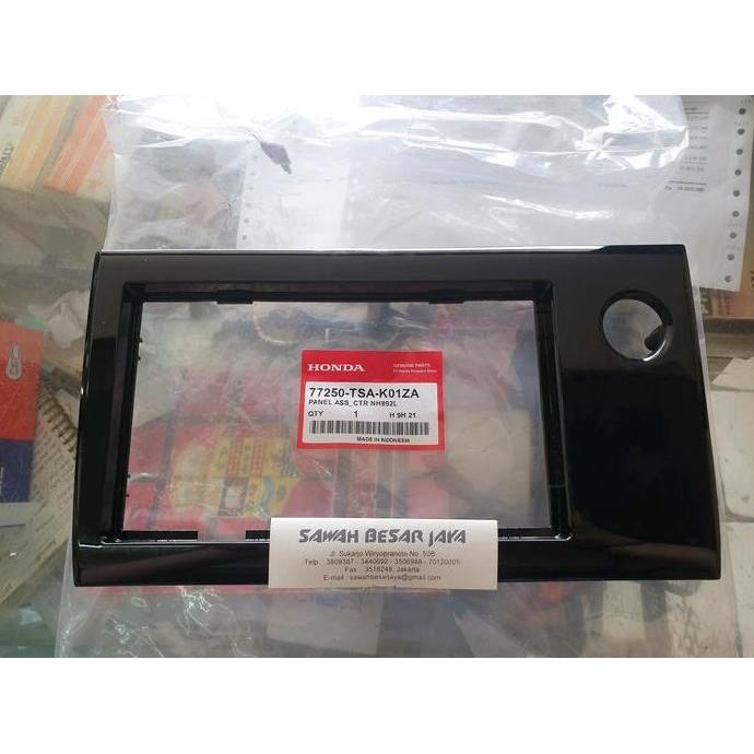 Panel Assy Head Unit - Cover Plastik Hitam Layar Tengah Honda Brio Satya Rs . Mobilio E Rs . Brv 201