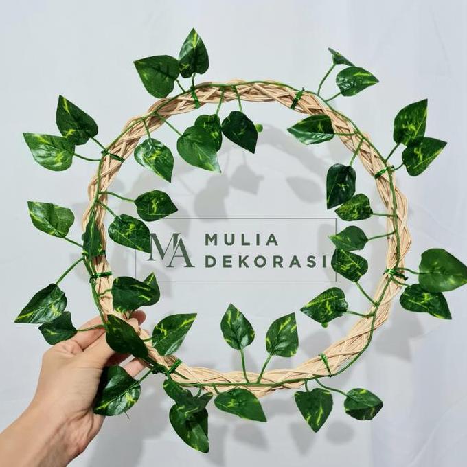 Kirimcoyy- Ring Rotan Lingkaran Dekorasi Backdrop Lamaran Nikahan + Inisial Huruf