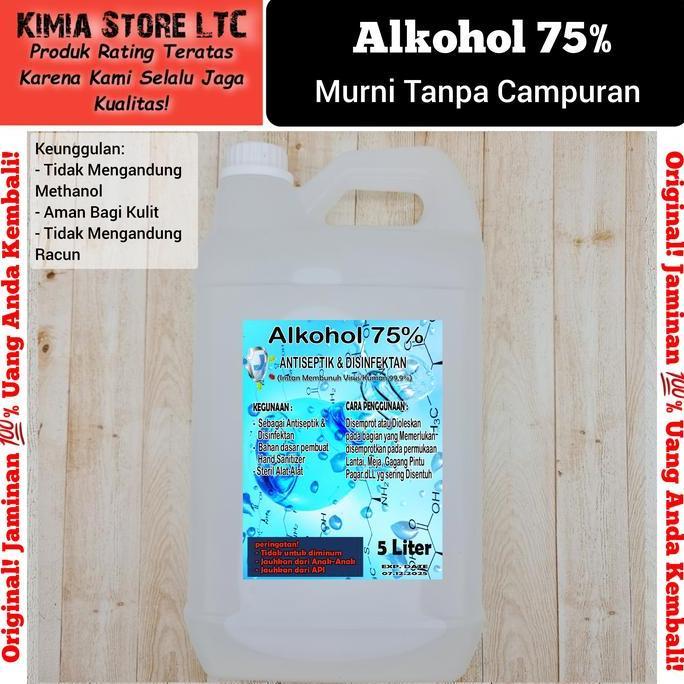 Medikit- Alkohol 75% 5 Liter / Ethanol 75% 5 Liter / Alkohol Murni 75% 5 Liter