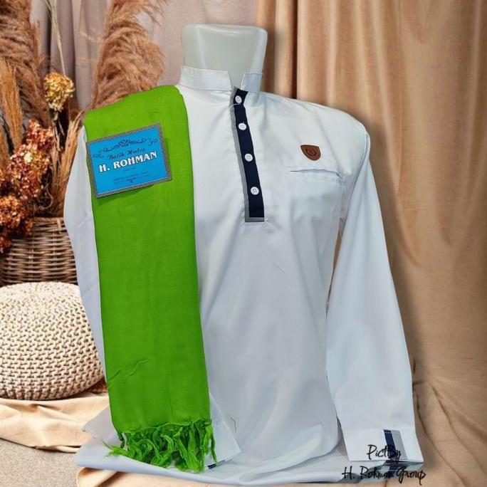 Cute- Sorban Putih Polos Syal Putih Fashion Pria Sorban Habib Polos