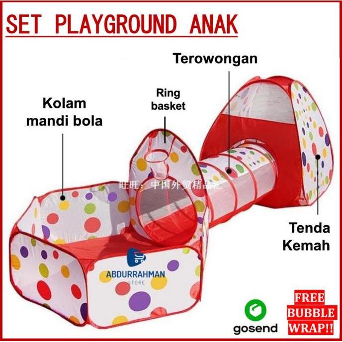 Lansungkirim- Mainan Tenda Kemah Kemahan Kolam Mandi Bola Playground Anak Anak