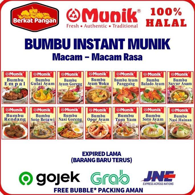 Foodgret- Bumbu Instant Munik Soto Ayam / Rendang / Soto Betawi / Ayam Goreng / Ayam Panggang / Nasi