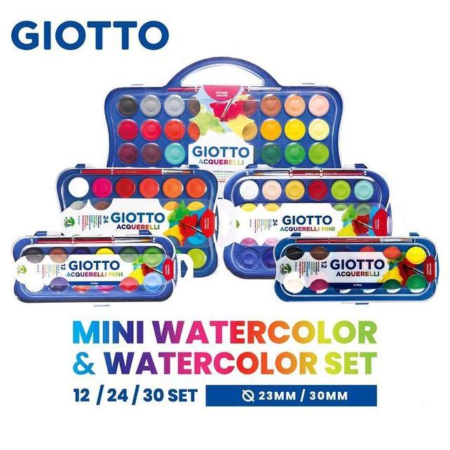 Giotto Acquerelli Watercolor Cake Blo Paint Set Cat Air Padat
