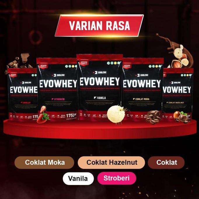 Cod,Bisa- Evolene Evowhey Whey Protein Isolate & Concentrate 50 Serving - Suplemen Fitness