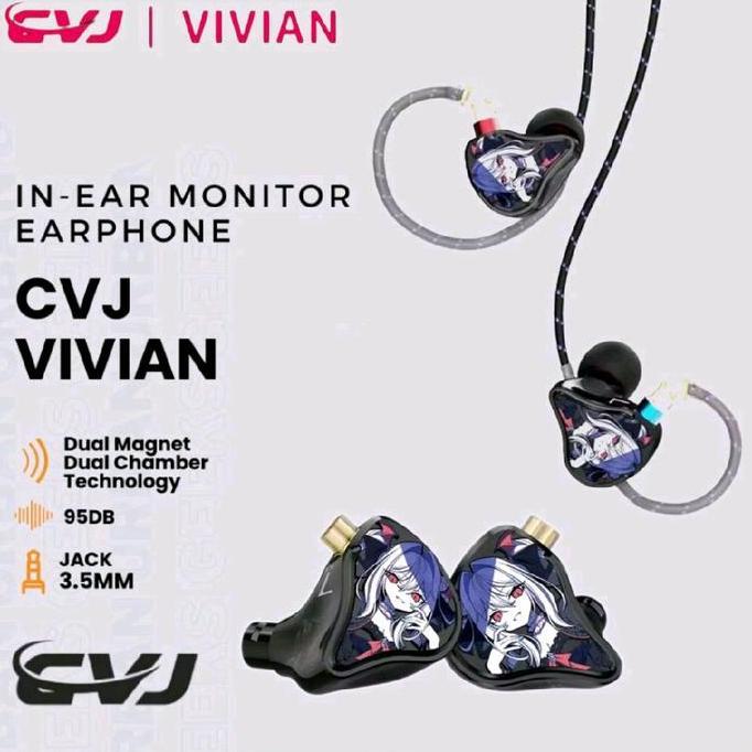 In Ear Monitor CVJ Vivian Earphone Dynamic Driver IEM Anime [terbaik]