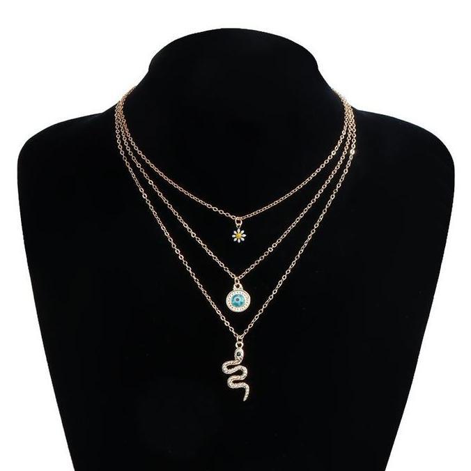 Goldsand- FanyeeDesain Kreatif Kalung Liontin Ular Mata Iblis Yang Meneteskan Minyak Q940