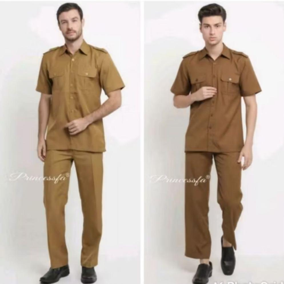 ORIGINAL SERAGAM PRINCESSFA SAFARI PRIA / SERAGAM SAFARI PNS PRIA / SERAGAM KHAKI PNS PRIA / SERAGAM
