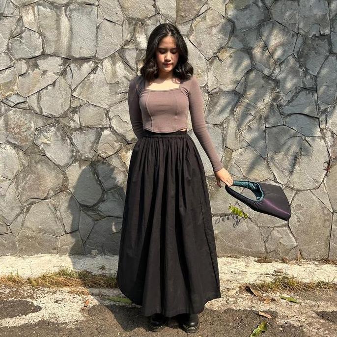 Pastikirim- Rosie Skirt Byneeth - Rok Linen - Rok Basic - Rok Korean Style - Rok Ngembang