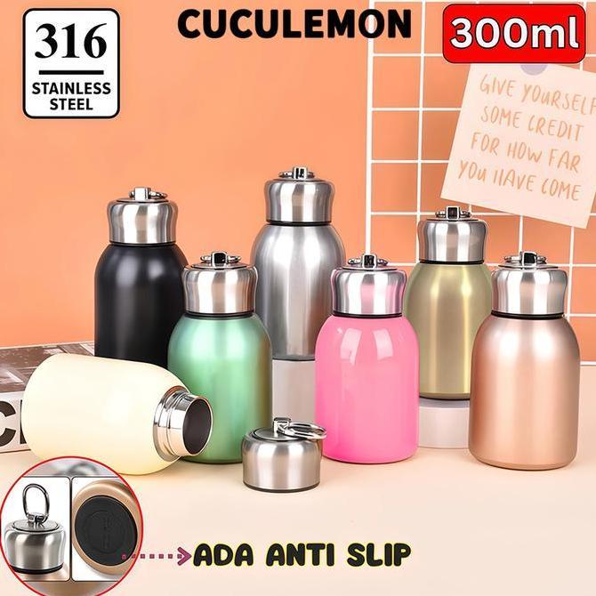 Yxwrg- Cuculemon Botol Minum 300Ml Thermos Tamler Hot Cool Tumbler Vacuum Silikon Stainless Butterfl