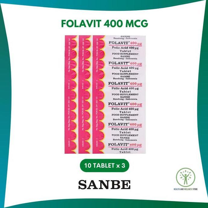 Cod,Bisa- Folavit 400 Mcg Tablet Folic Acid Asam Folat