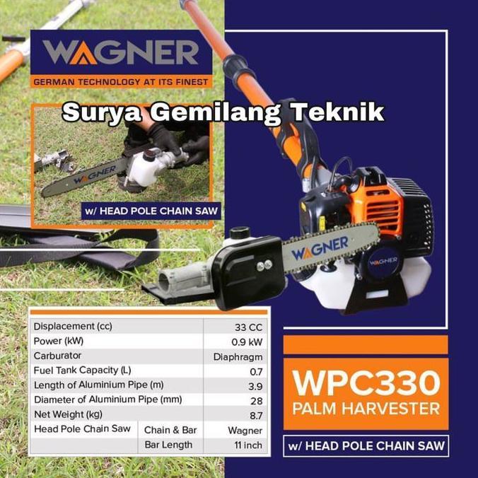 Palm Harvest Mesin Dodos Sawit Wagner WP 330 Pole Chainsaw Panen Sawit