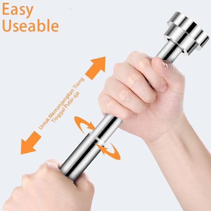 Allthebest- Tiang Gorden Besi Tiang Jemuran Baju Portable Tanpa Paku