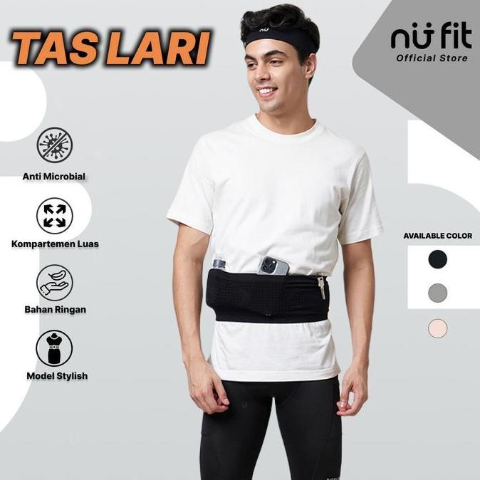 Nu Fit - Running Belt / Tas Pinggang Elastis / Tas Lari Pria Elastis