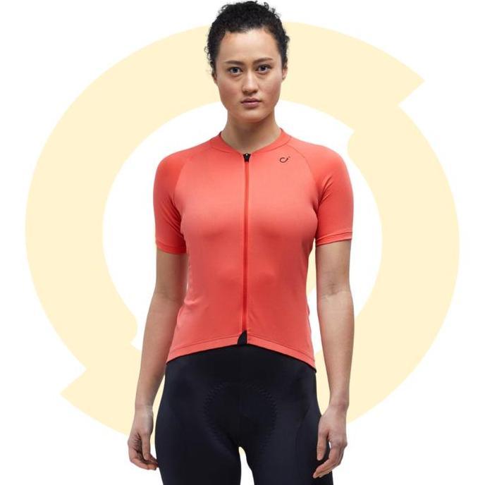 Jersey Sepeda Road Bike Velocio Women'S Foundation Coral Original