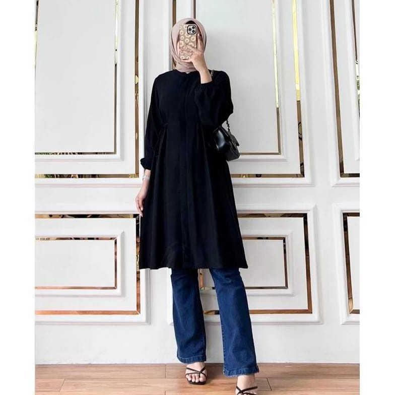 Grosir Tunik Zaskia Bahan Rayon Twill Size S/M, L/Xl, Xxl By Tuniqueen.Brand