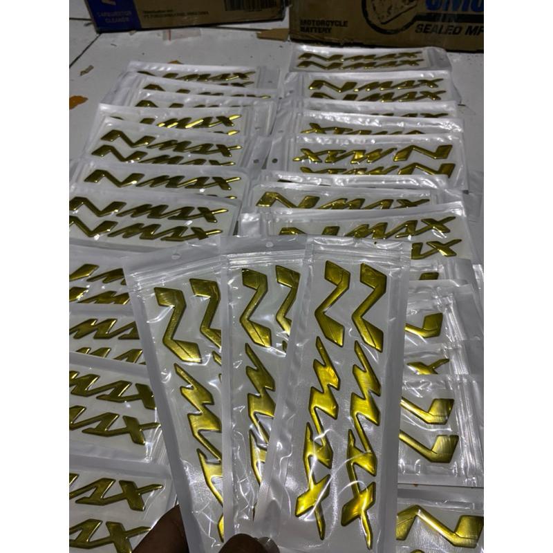 EMBLEM TIMBUL NMAX LOGO NMAX GOLD 2 PCS KIRI DAN KANAN NON ORI BEST QUALITY