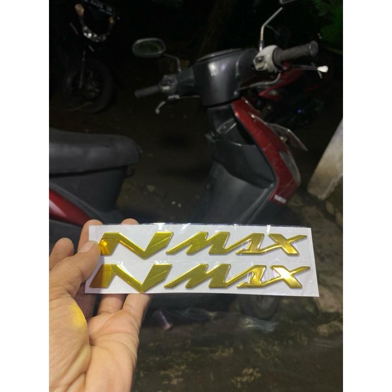 EMBLEM NMAX LOGO TIMBUL NMAX WARNA GOLD 2PCS KANAN KIRI NON ORI BEST QUALITY