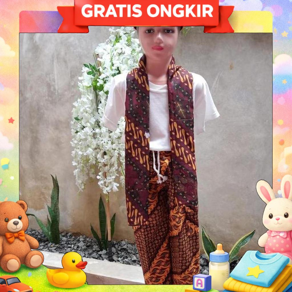Set Baju Adat Sadariah Anak, Betawi Batik Anak-Anak Dan Dewasa